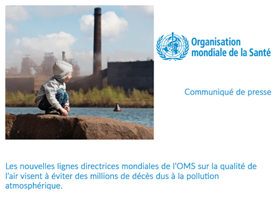 L'OMS abaisse les seuils de qualité de l’air recommandés pour protéger la santé des populations